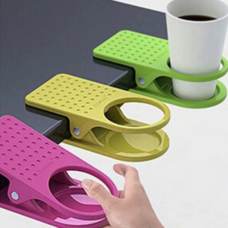 Portable Drinking Cup Holder Desk Table Side Bottle Clip Clamp for Offices Cup Coffee Drink Holder