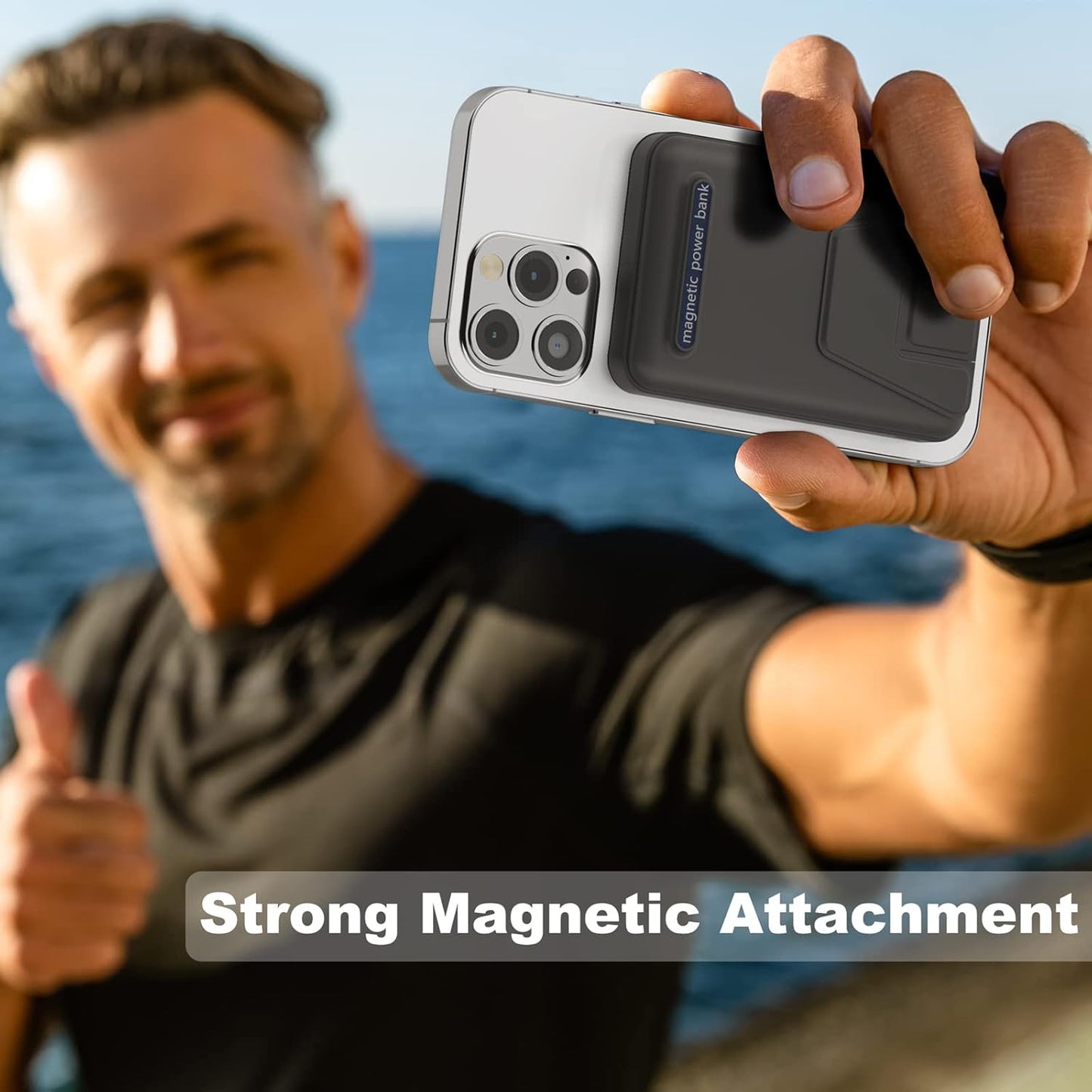 Magnetic Power Bank, 10000Mah Foldable Wireless Portable Charger with USB-C Cable LED Display, for Mag-Safe Battery Pack 22.5W PD Fast Charging for Iphone 16/15/14/13/12 Pro/Pro Max/Plus/Mini